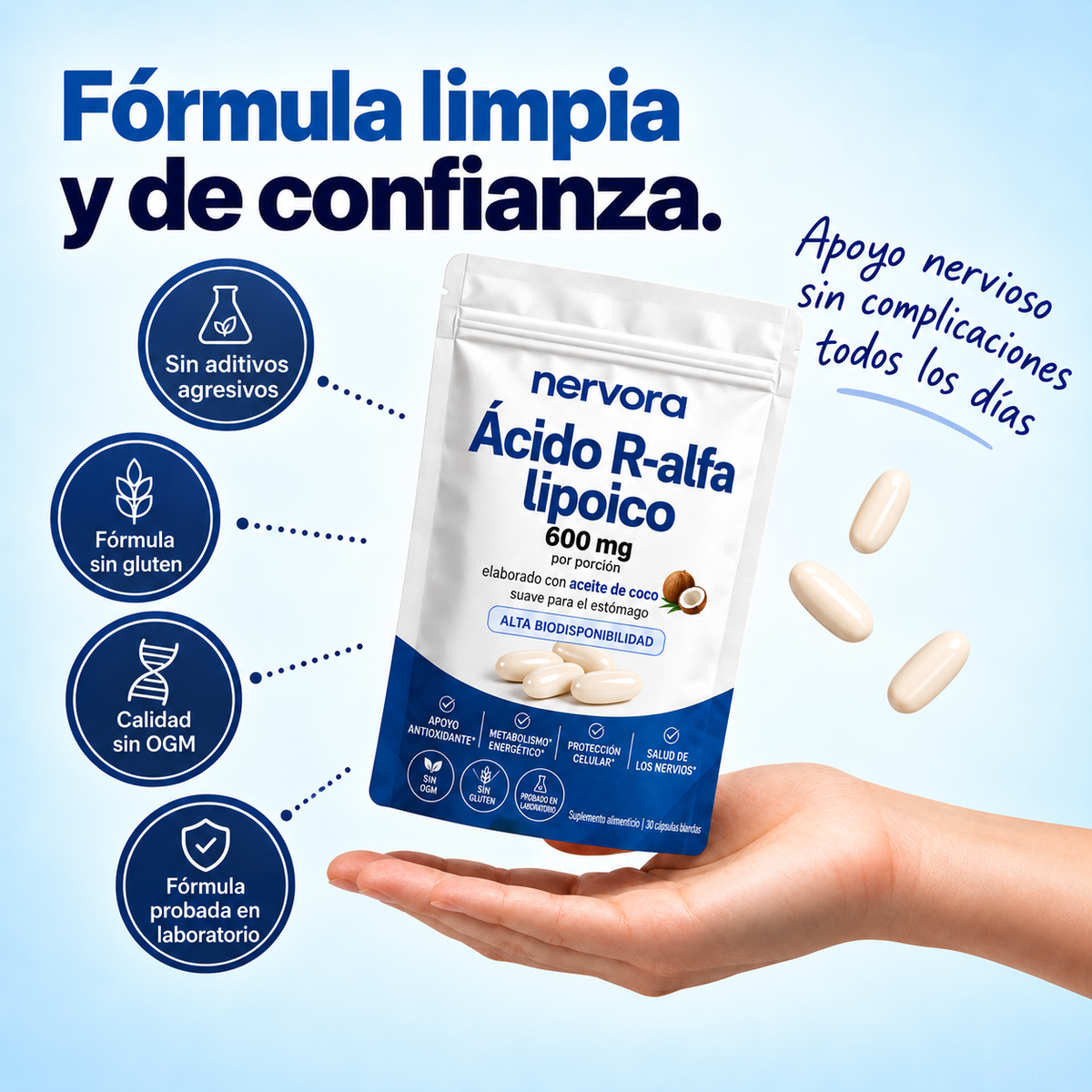 Ácido R-Alfa Lipoico 600 mg – Forma R Pura